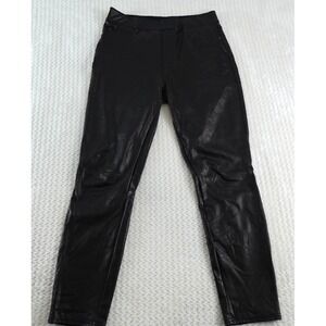 Spanx Shimmer faux Leather legging size M  black skinny skin tight womens